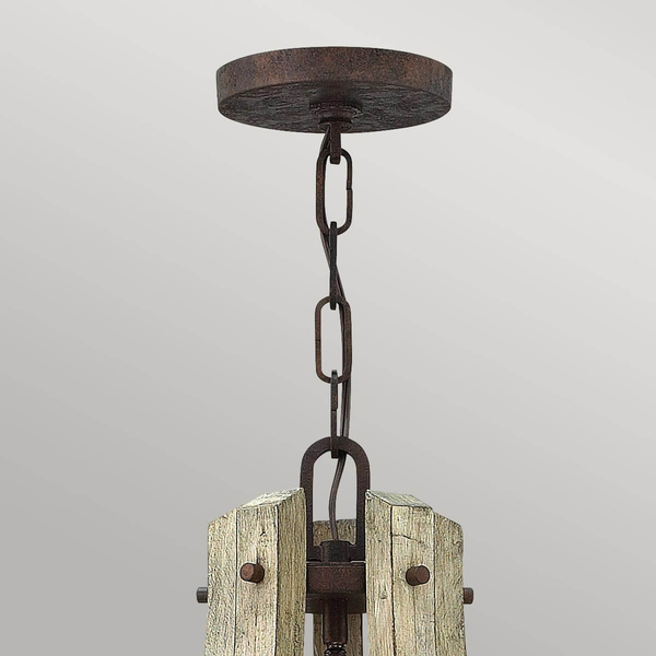 Wisząca lampa rustykalna Middlefield HK-MIDDLEFIELD5 drewniana rdzawa