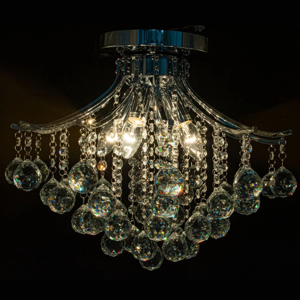 Kryształowa LAMPA sufitowa 5191/4 8C Elem metalowa OPRAWA crystal glamour chrom