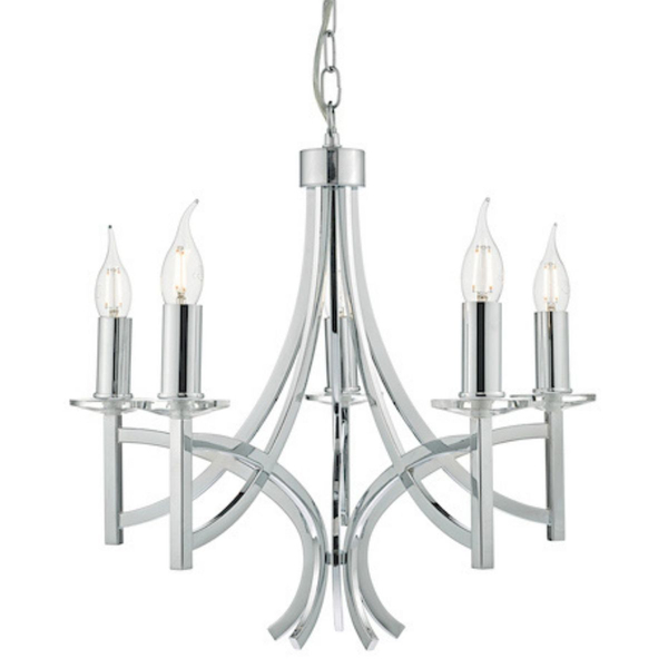Świecznikowy żyrandol Lyon LYO0550 Dar Lighting na łańcuchu chrom