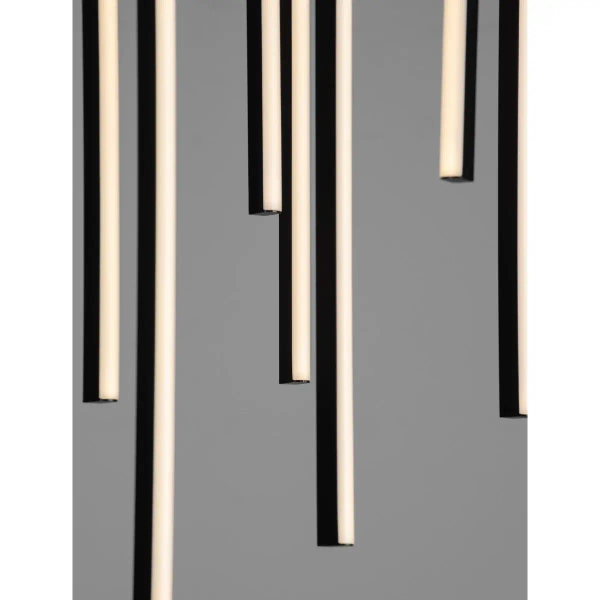 Wisząca lampa sople JAVALTO LE45448 LED 48W 3200K tuby metalowe czarne