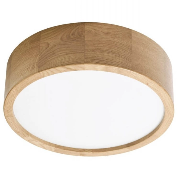 Drewniana lampa sufitowa 137623617422 okrągła do salonu