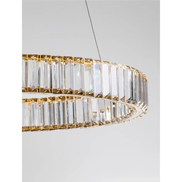 Wisząca lampa kryształowa Bauta okrągła LED 40W 3500K złota