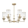 Lampa wisząca żyrandol art deco HAVEN mosiężna metalowa szklana E14 6-punktowa P06798BR