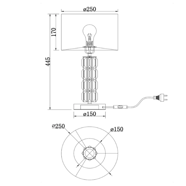 Stojąca LAMPA stołowa TALENTO DIA008TL-01CH Maytoni abażurowa LAMPKA crystal glamour chrom