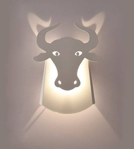 Ścienna lampa ORIGAMI BULL-W metalowa byk LED 6W 3000K biały