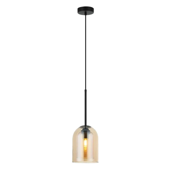 Wisząca lampa nad stół Elaris LP-8103/1P AM szklana bursztynowa czarny