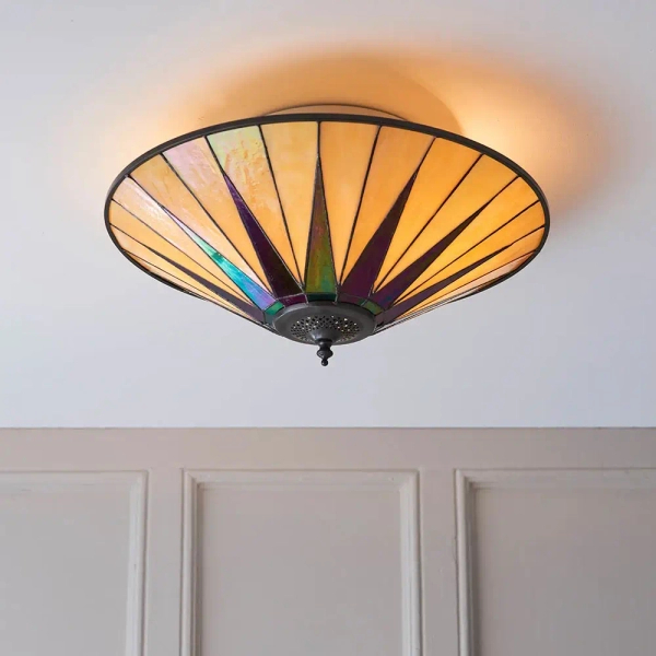 Szklana lampa sufitowa Dark star 70240 tiffany witraż do sypialni kolorowa