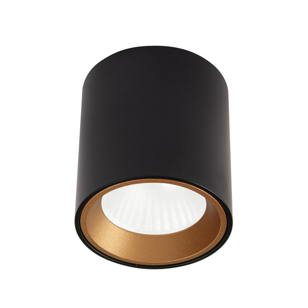 Zestaw czarny spot Tub C0211 + RC0155/C0156 GOLD Maxlight LED 7W 3000K ze złotym pierścieniem