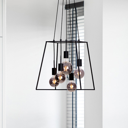 Loftowa LAMPA wisząca ALMODOVI PND-11532-5-BL Italux metalowa OPRAWA zwis klatka czarna