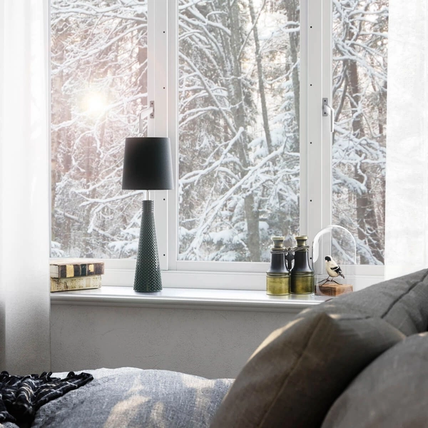 Klasyczna lampka stojąca Lofty abażurowa lampa czarna