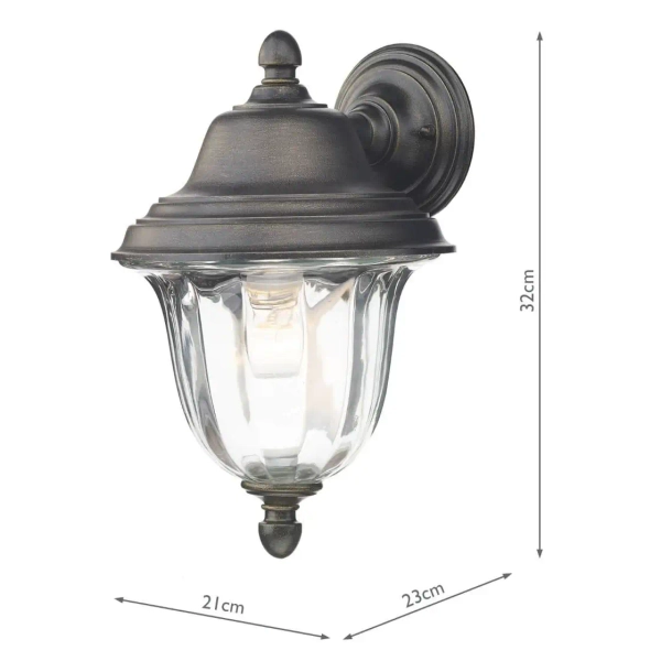 Zewnętrzna lampa elewacyjna Aldgate ALD1635 szklana do ogrodu IP44 czarny