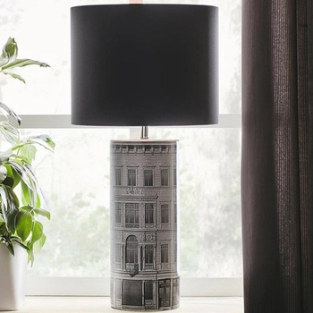 Abażurowa LAMPA stołowa ICHI 108103 Markslojd stojąca LAMPKA ceramiczna stojąca czarna szara