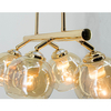 Modernistyczna lampa wisząca Piran 2208/4 TR szklana oprawa złota