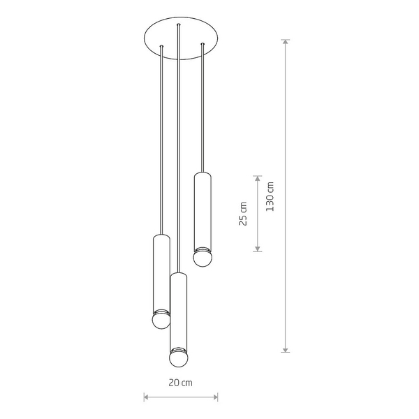 Nowoczesna lampa wisząca Baton 7856 kaskada do jadalni czarna