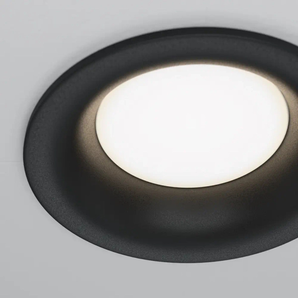 Wpuszczana lampa sufitowa Slim DL027-2-01B do przedpokoju czarna