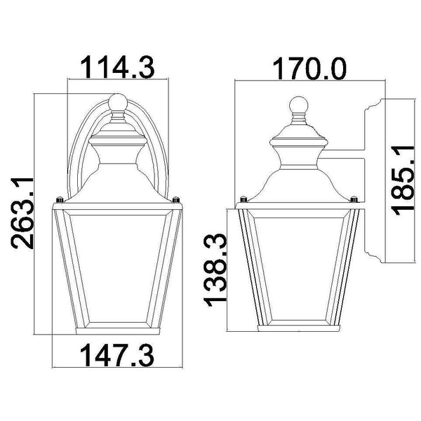 Kinkiet LAMPA ścienna  KL-BAY-SHORE2-S Elstead KICHLER ogrodowa OPRAWA outdoor latarenka elewacyjna IP44 mosiądz przezroczysta