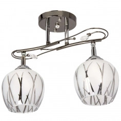 Plafon LAMPA sufitowa VEN A 2435/2 szklana OPRAWA retro wzorki kule balls chrom biała