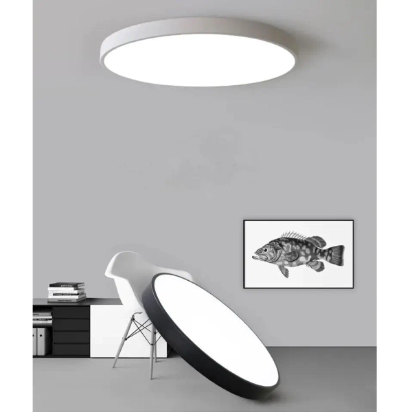 Okrągły plafon do salonu Abigali-MD1001-30-BW-W LED 20W 3000K biały