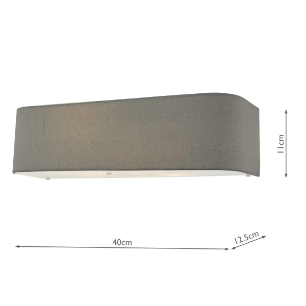 Podłużna lampa ścienna Ronda RON0939 do jadalni tkaninowa szara