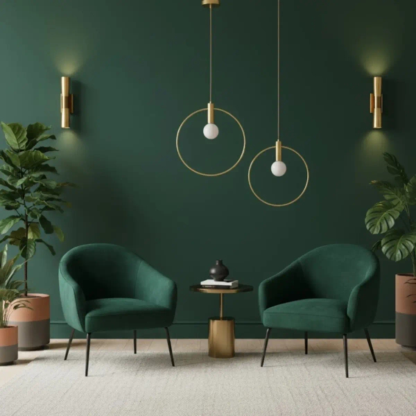 Pierścieniowa lampa wisząca BELLA DP0001A-400R do sypialni złota