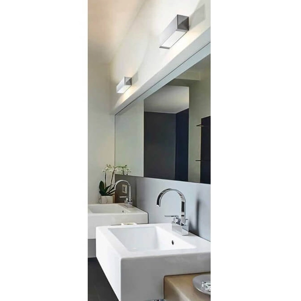 Podłużny kinkiet ścienny Archo AZ0199 Azzardo prostokątny srebrny