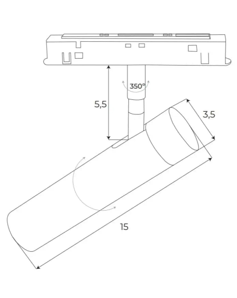 Magnetyczna lampa wisząca do szyn Dali M0012D LED 4W 3000K tubka czarny