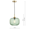 Lampa wisząca nad wyspę Demarius DEM0124 do jadalni szklana zielona mosiądz