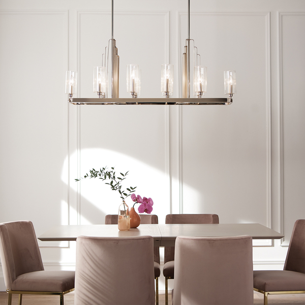 Geometryczna lampa wisząca QN-KIMROSE10-PN szkło nikiel