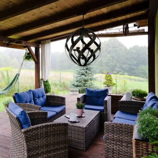 Łańcuchowa wisząca lampa Blacksmith QN-BLACKSMITH-5P-OBK IP44 czarny