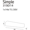 Satynowy kinkiet SIMPLE 3190/14 Maxlight listwa industrialny biały