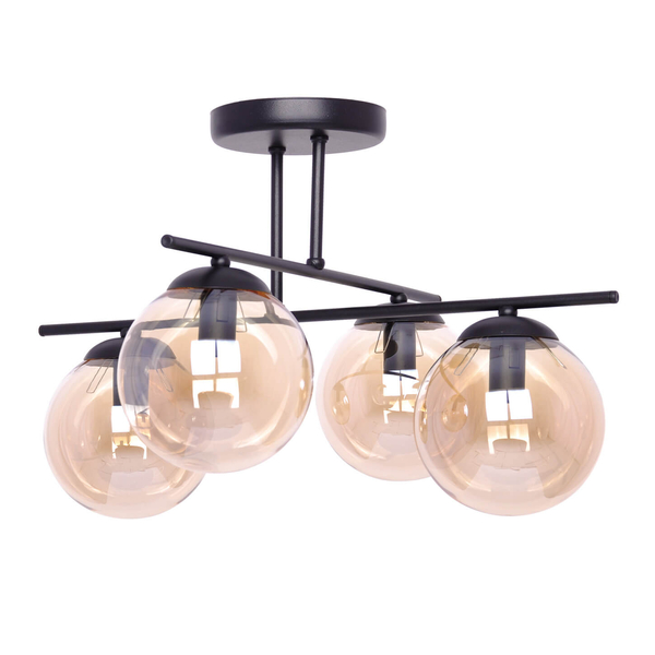 Sufitowa lampa do salonu Delta K-5161 Kaja szklane bursztynowe czarne