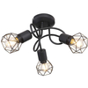Druciana LAMPA sufitowa XARA I 54802S-3D Globo industrialna OPRAWA metalowy plafon pręty czarne