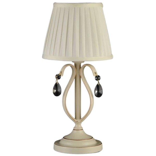 Stołowa lampa z abażurem Brionia ARM172-01-G Maytoni rustykalna beż