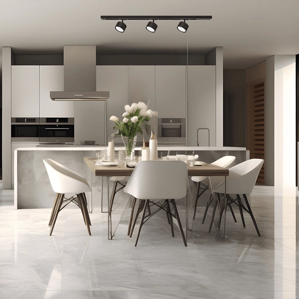 Sufitowa lampa do szyny 1-fazowej Cyklop ML1197 okrągła czarny