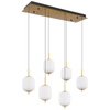 Wisząca lampa nad stół Ewald 15217-6 LED 40W 3000K kule mosiądz