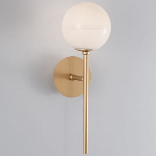 Ścienna LAMPA loft PEREZ LE41751 Luces Exclusivas okrąga OPRAWA szklany kinkiet modernistyczna kula biała złota