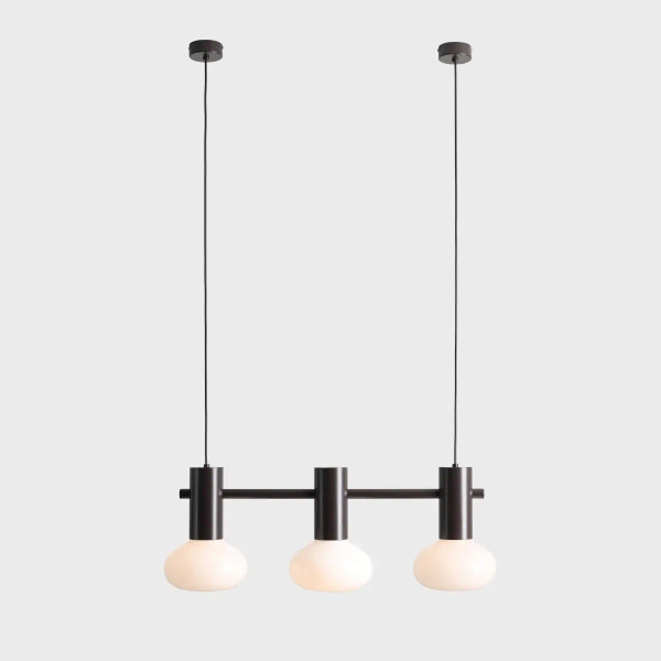 Wisząca lampa potrójna Flo 3 Mokka 7000E28_S szklana brązowa