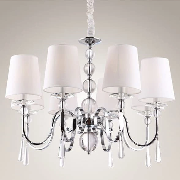 Salonowa lampa wisząca CHARLOTTE P0110 Maxlight metal tkanina chrom