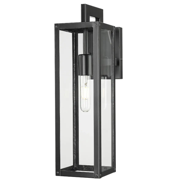 Minimalistyczny kinkiet Kyoto W01678BK Cosmolight prostokąt IP44 metal czarny