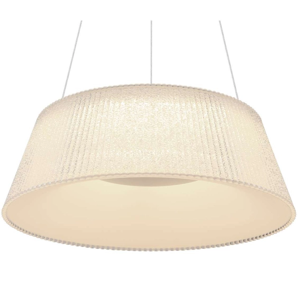 LAMPA wisząca CROTONE 48801CH-45 Globo plisowana OPRAWA zwis LED 45W 3000K - 6000K kryształki biały przezroczysty