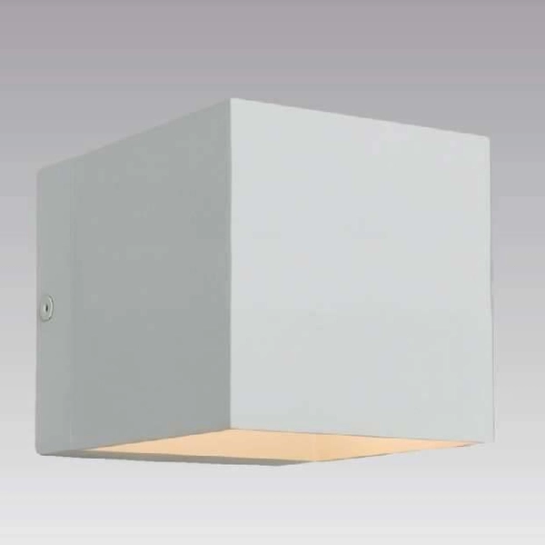 Metalowy kinkiet Transfer 90841-N Zumaline kostka salonowa biała nowoczesna