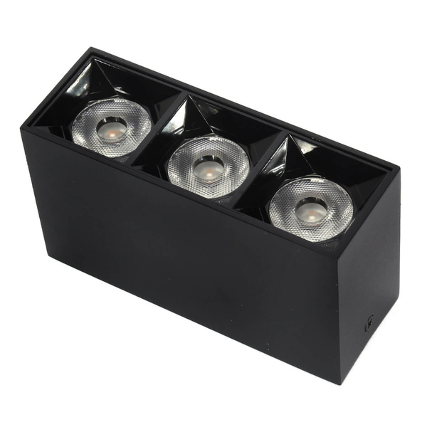 Prostokątna lampa sufitowa 1058 Domeno LED 9W 4000K spot metalowa czarna