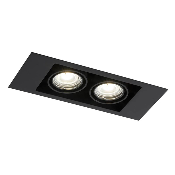 Spot LAMPA sufitowa EBINO 3306 Shilo podtynkowa OPRAWA prostokątna wpust do łazienki czarny
