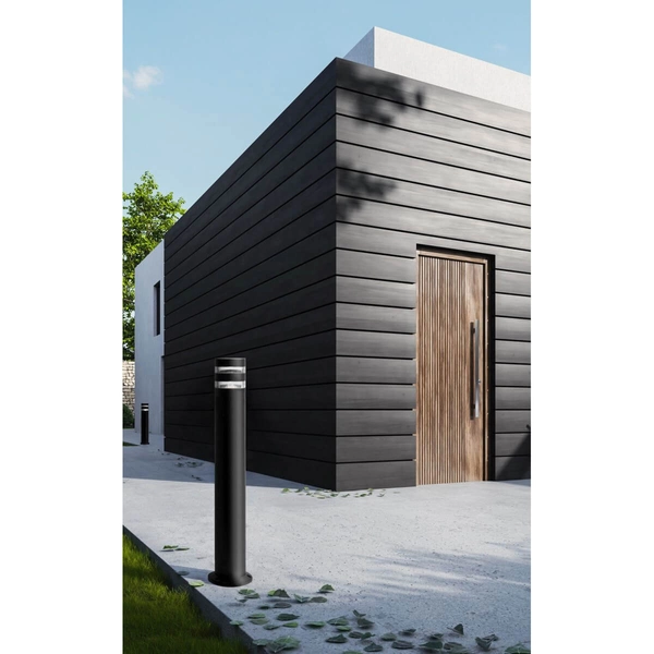 Lampa ogrodowa słupek Solin K-8206 Kaja IP44 tuba metalowy czarny