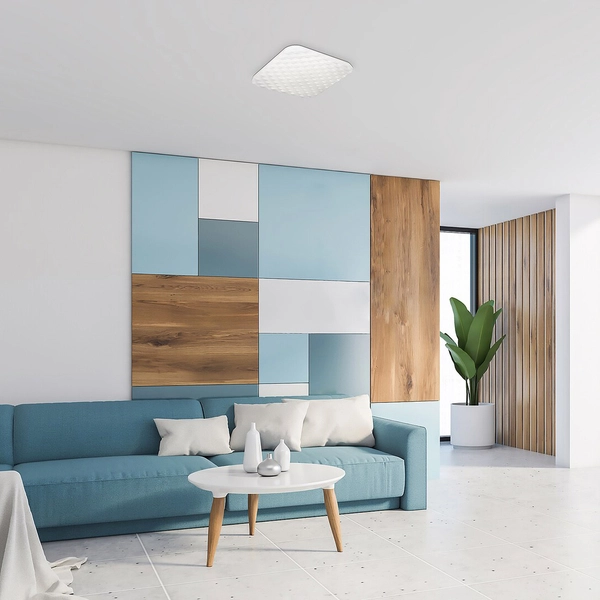 Biała plafoniera Eldrick 3086 kwadratowa lampa LED 24W 4000K biurowa