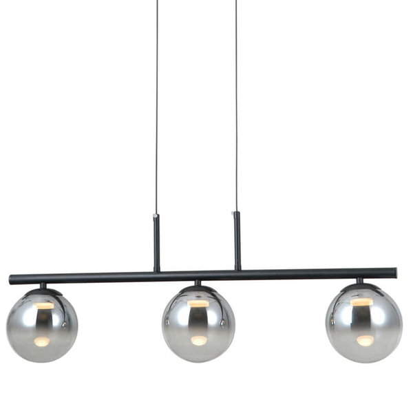 Lampa wisząca szkło Velada PND-34381-3-BK LED 45W 3000K czarny przydymiony