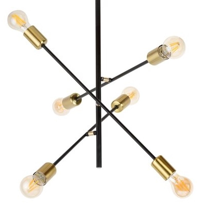 Industrialna LAMPA sufitowa LANNY 2104 Rabalux metalowa OPRAWA pręty sticks czarne złote