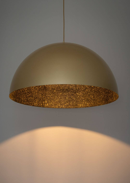 Wisząca lampa salonowa Sfera złota kopuła nad stolik