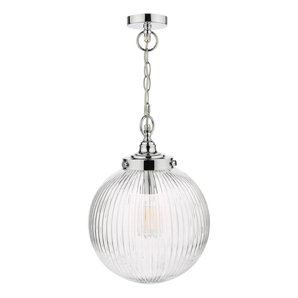 Wisząca lampa kulista Tamara TAM0150-IP44 szklana na łańcuchu IP44 chrom