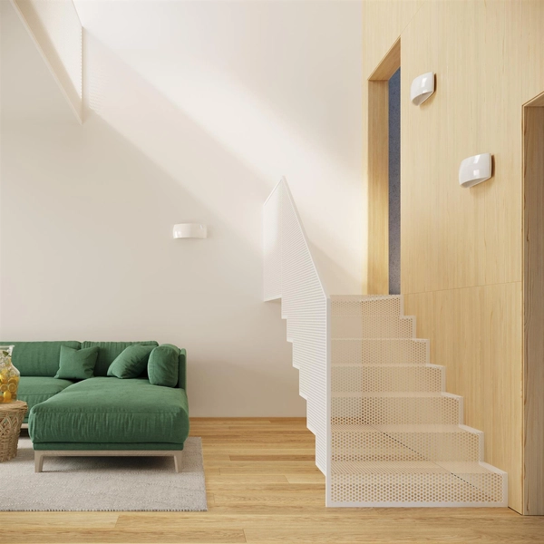 Ceramiczna lampa ścienna SL.1025 półokrągła do salonu biała